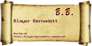 Blayer Bernadett névjegykártya