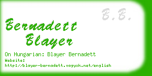 bernadett blayer business card